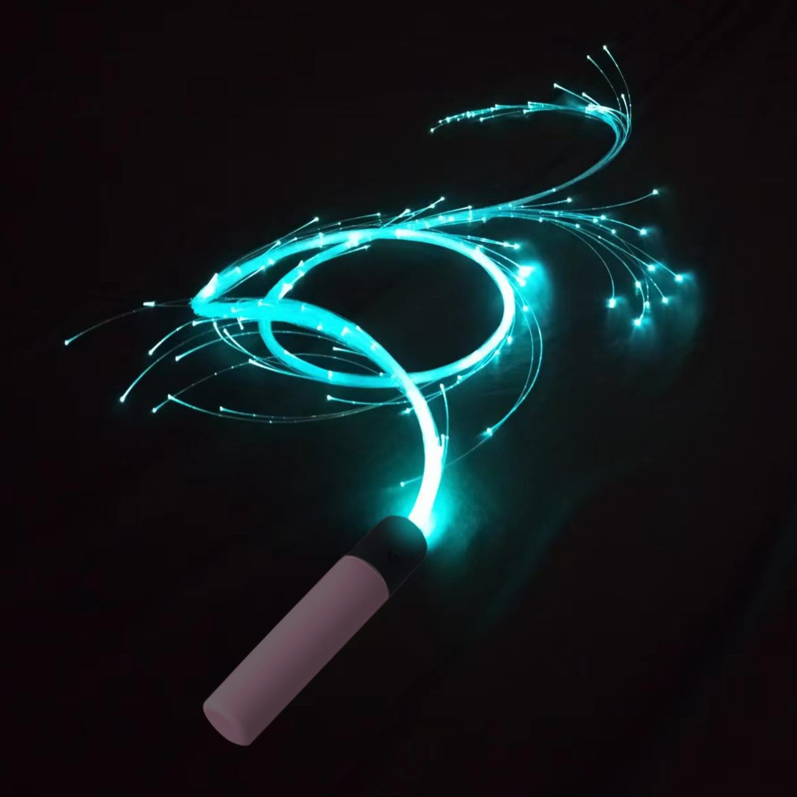 Látigo de fibra óptica | Látigos LED giratorios de 360 grados que brillan intensamente - Látigo de fibra óptica alimentado por batería reutilizable, látigos que brillan intensamente con 4 modos de i