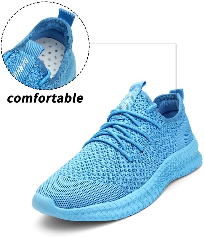 FUJEAK Womens Running Shoes Athletic Tennis Sports Sneakers Casual Slip on Walking Shoes Gym Workout Shoes Fashion Sneakers Non Slip Light_Blue Size 9 - Image 4