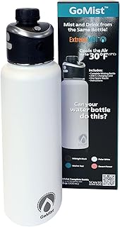 EXTREMEMIST GoMist Misting & Drinking Bottle | Rechargeable Mist & Sip Water Bottle | Quick Charge USB-C Port | 2-Speed Mi...