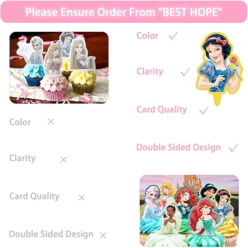 Miniatura 6 de Decoración para cupcakes de princesa, decoración de pasteles de cumpleaños, suministros de fiesta, 30 unidades