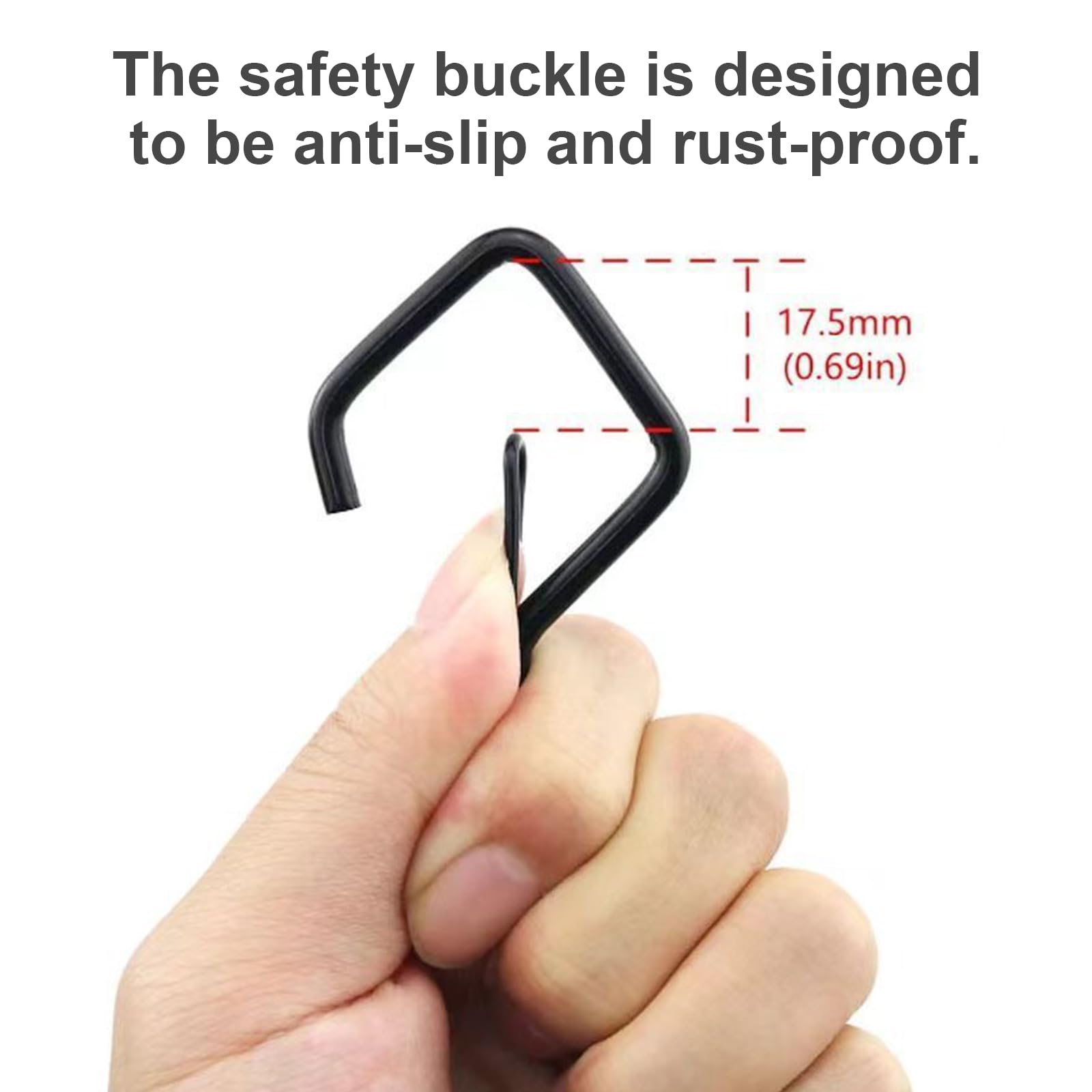 ShiningUU S Hooks 10Pack Black Metal Hooks with Safety Lock - Image 4