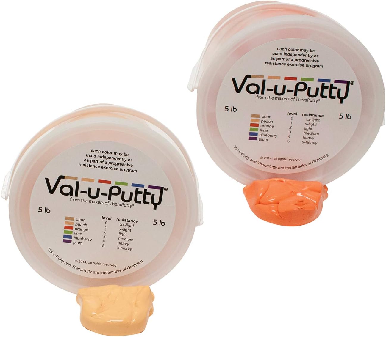 Exercise Putty - Peach, Orange - 5 LB Each - Bundle