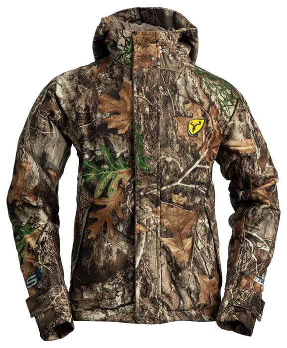 SCENTBLOCKER Blocker Outdoors Youth Drencher Lightweight Waterproof Breathable Camo Hunting Jacket (Large Realtree Edge)