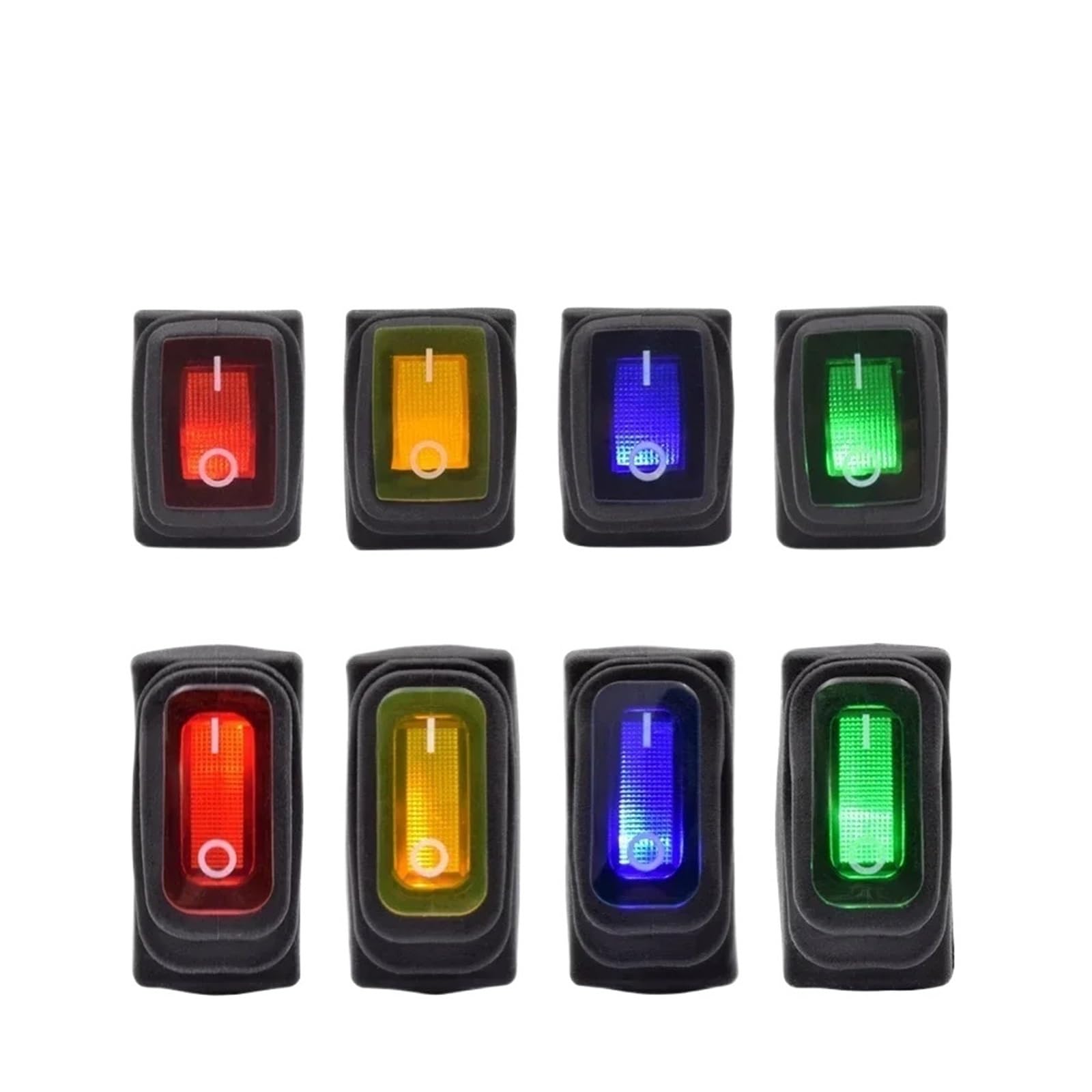 KCD1 KCD3 Przełącznik światła Przycisk Wodoodporny podświetlany Przełącznik Rocker 12V 220V Lampa 2/3-pinowa SPST ON OFF Car Dashboard Boat Navy (RED_ON-OFF_12-24V)