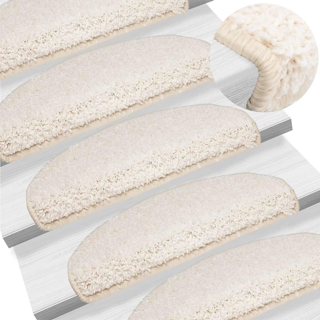 Tapis d'escalier antidérapants insonorisants grand format 65x21x4cm blanc avec adhésif double face