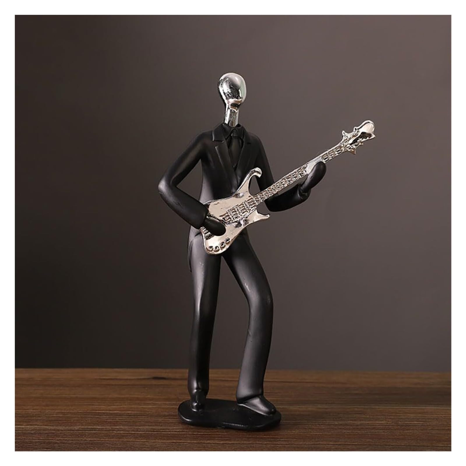 JJJing5 Decor Music Figurine Decoration Guitarist Singer Statue Sculpture Home Decor Nightstand Accessories(Silver,Guitarist)