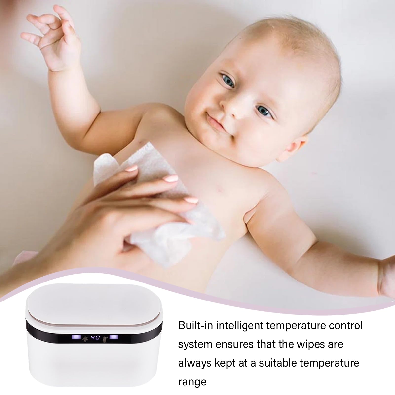 Thermostatic Wipes Warmer, Wet Wipes Heater, Portable USB Wipes Heater, Toddler Wet Wipes Dispenser, Compact and Lightweight Design Wipes Incubator for Camping, Home, Car, Travel, Picnic
