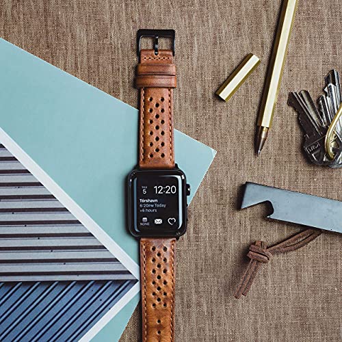 Image of BARTON WATCH BANDS - Horween Leather Watch Bands Compatible with Apple Watch Models - 1, 2, 3, 4, 5, 6, 7, 8, 9, 10, SE, Ultra & Ultra 2