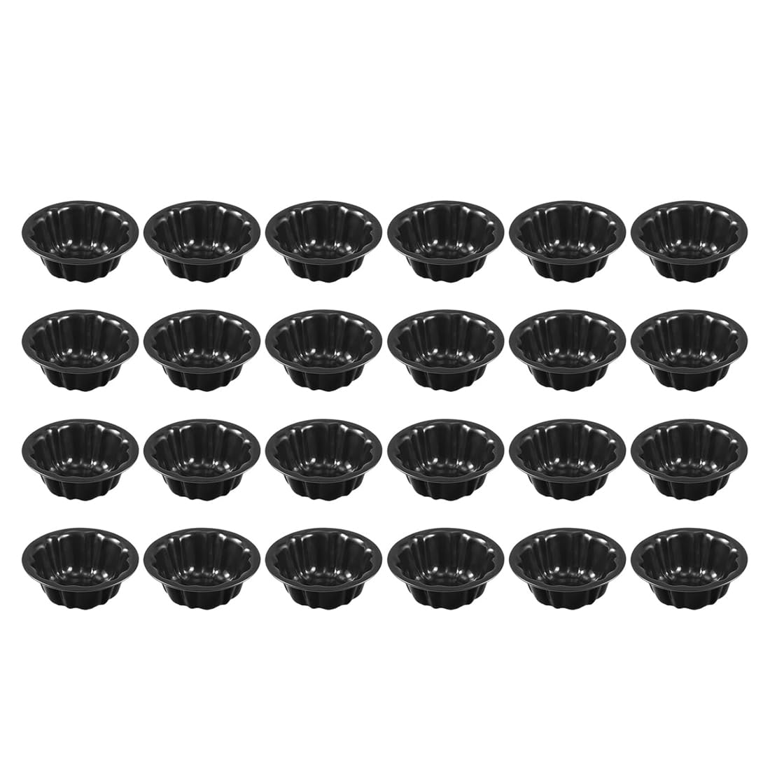 Aundhegrtt Carbon Steel Black 24pcs Pumpkin Cake Mold,Household Baking Tray, Donut Mold,Mini Cake Pan Utensil