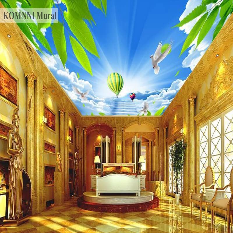 Miniatura 2 de Customized 3D Ceiling Wall Mural Beautiful Blue Sky Wallpaper Blue Sky Dove Ceiling Mural 3D Ceiling Wall Mural Decoration