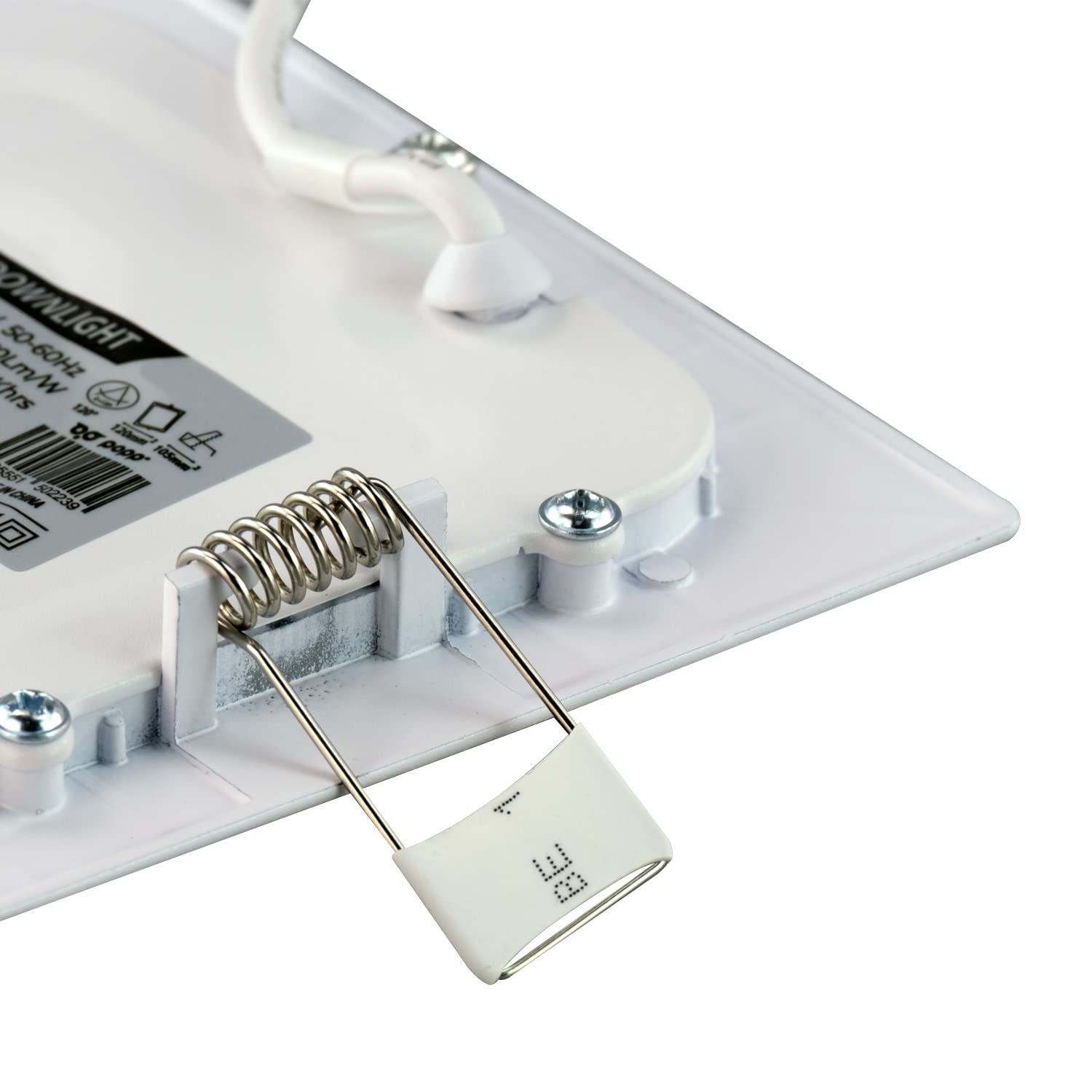 Popp® Pack x1 Placa Downlight LED Empotrable Cuadrado 20W corte de Techo 205x205mm 1800Lm Luz neutra 4000K chip No flicker LUMILEDs, para oficina,pasillos,domitorio,salón(20W 4000K)