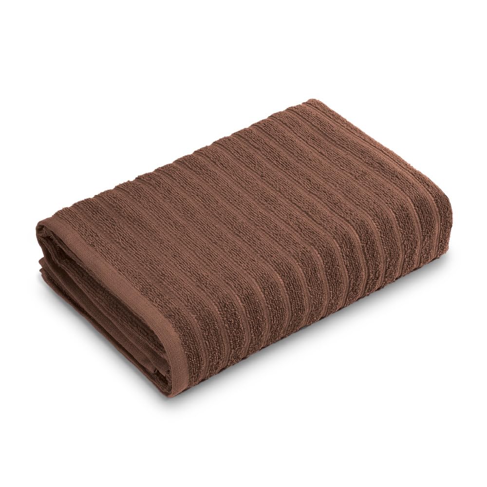 Welspun 100% Cotton Bath Towel | 70x137 cm | 250 GSM Ultralite, Super Absorbent, Soft Dobby Weave | Quick Dry, Lightweight Towel for Bath, Gym & Travel (Chocolate)