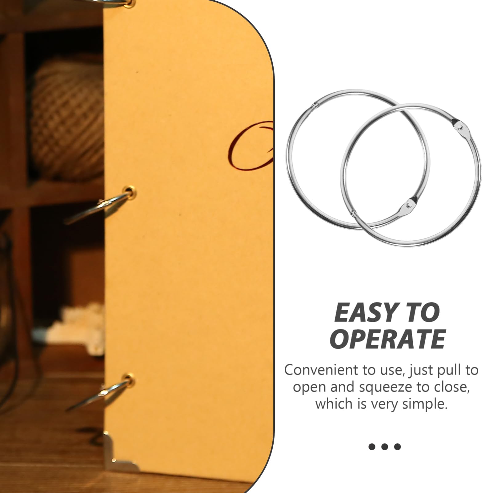 NUOBESTY 60stücke Buchringe Für Binder Für Scrapbooking Loseblatt-bindung Leichte Und Wiederverwendbare Binderinge Für Fotoalben Und Notizbücher