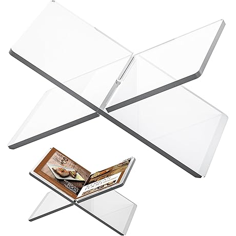 Dingelex Crystal-Clear Acrylic Book Stand for Culinary Literature Exhibitions
