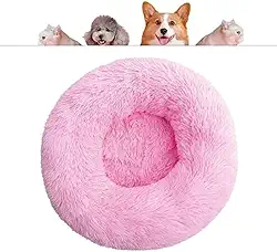 Caminha Nuvem Cama Pet Redonda Pelucia Para Cães Gatos Tam G DONUT BORDAS ELEVADAS CASA CASINHA NINHO FUNDO IMPERMEAVEL ANTIDERRAPANTE QUALIDADE PREMIUM (ROSA)