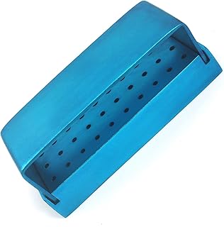 AAPROTOOLS Dental BUR Holder Block, New FG Drills Aluminium Autoclave Disinfection BURS Holder Block CASE Organizer, 30 Holes Teal Color DN-2084 A+ Quality