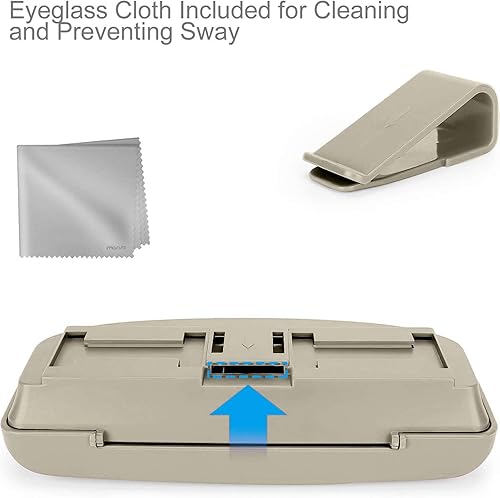 Miniatura 9 de MOSISO Funda universal para lentes de sol para visera de automóvil, soporte universal para lentes de ABS, caja protectora con clip, organizador de