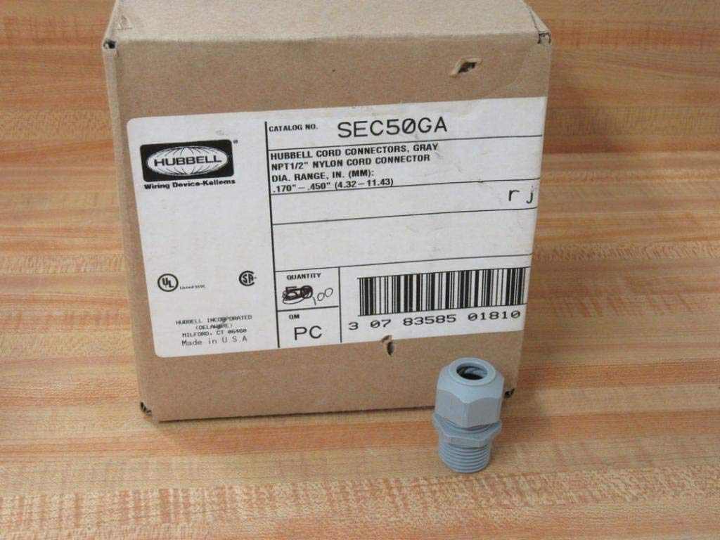 Hubbell SEC50GA 1/2" Cord Connector (Pack of 100)