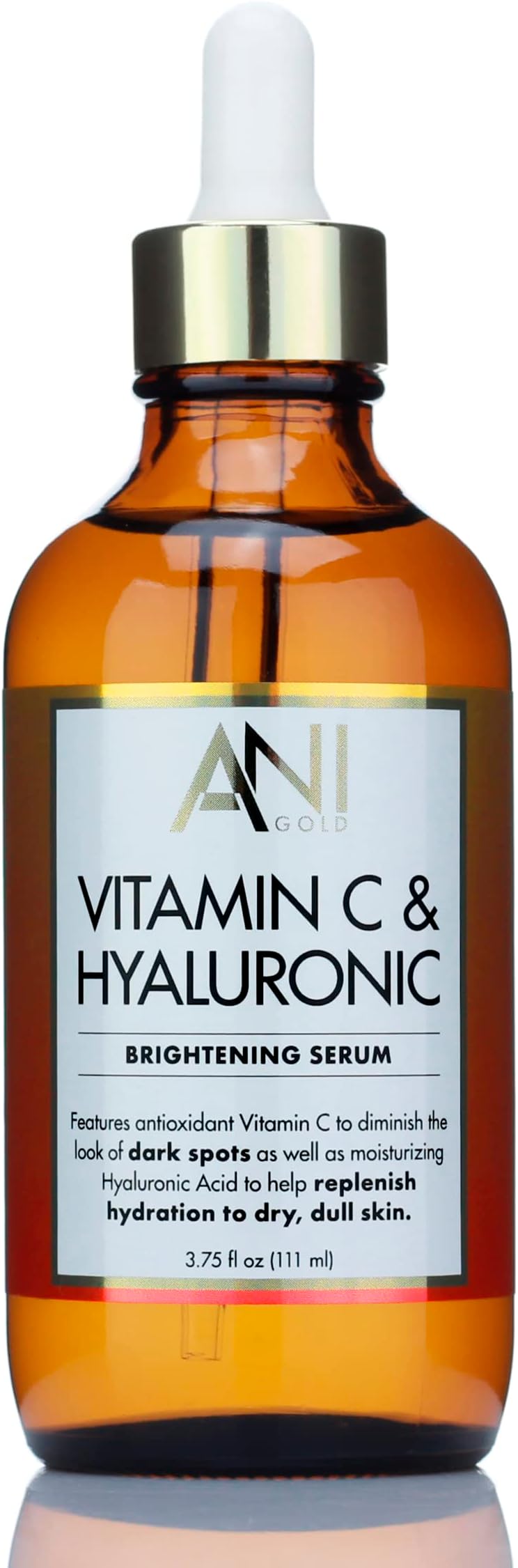 Vitamin C + Hyaluronic Acid Facial Serum Skin Care Anti-Aging Moisturizer Potent Face Skincare Booster For Dry Skin, Age Spots, Wrinkle Repair, Dark Spots, & Fine Lines, Large 3.75 Fl Oz