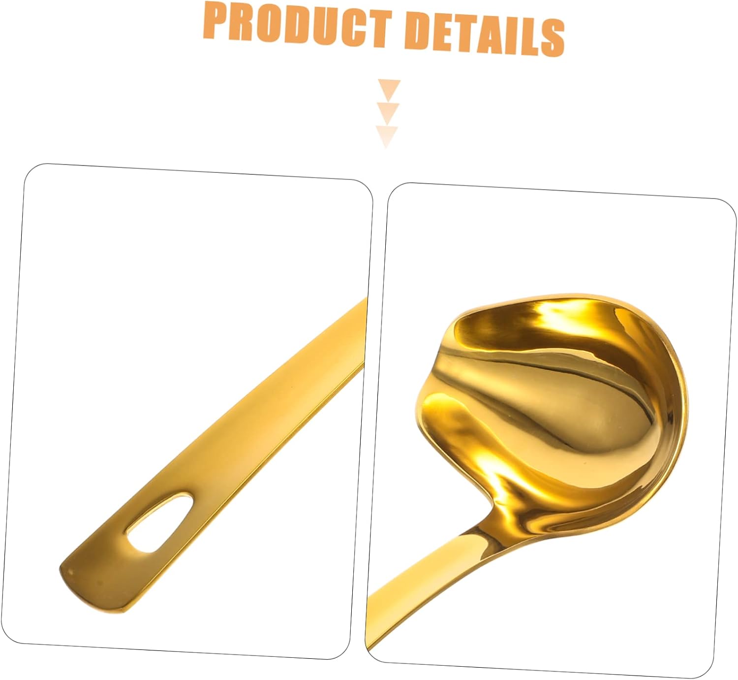 Gold Gravy Ladle Slotted Spoon Sauce Dressing Spoon Kitchen Supply Easy Clean