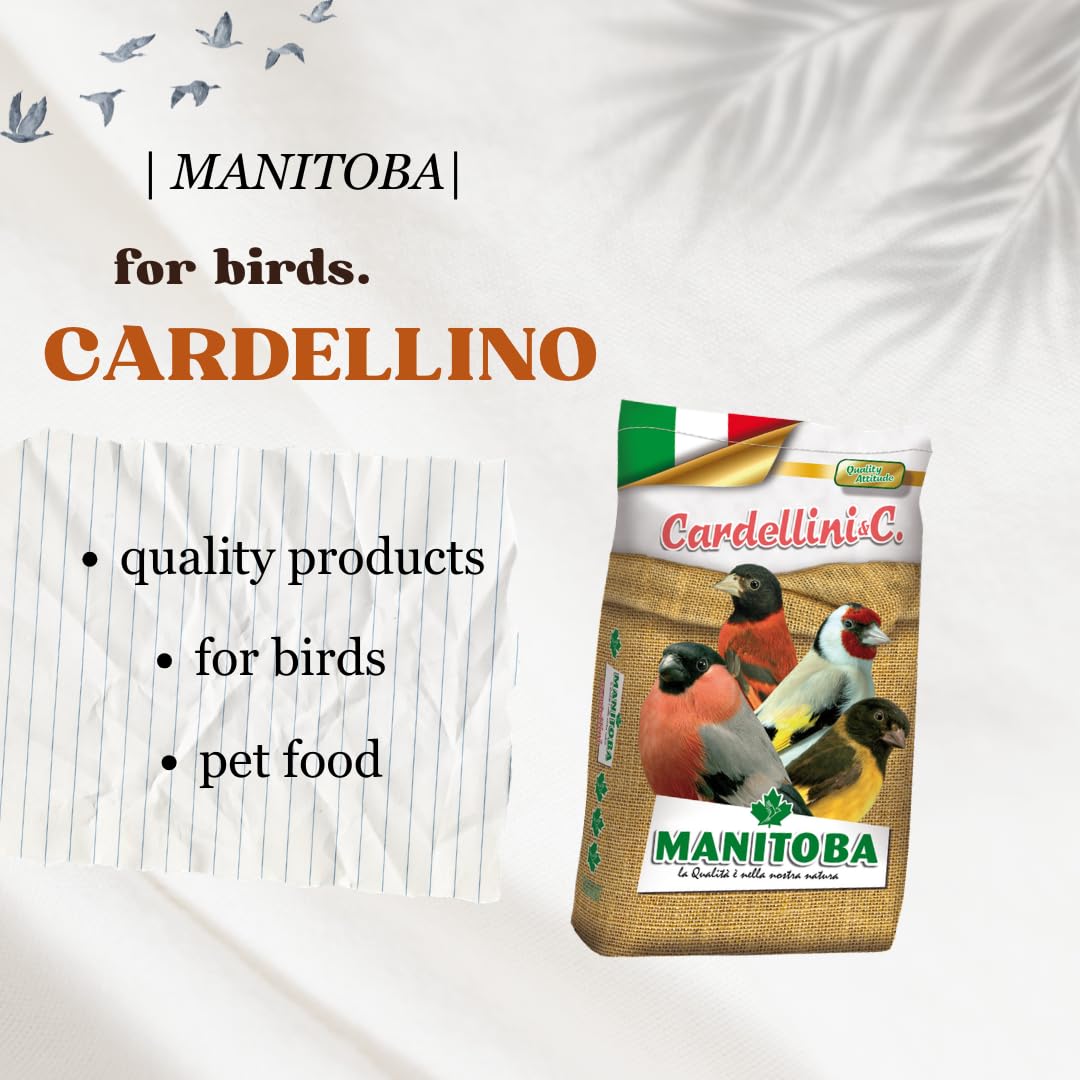 Jaula manitoba • Alimento completo para pájaros, mezcla de semillas enriquecida con semillas hortivas, 1 paquete de 5 kg.