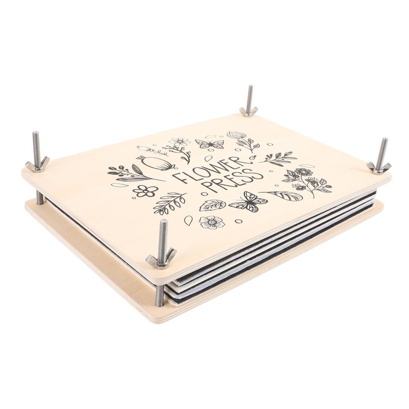 SUPVOX Strumento Professionale per Pressatura Fiori Piastre Essicanti Riciclabili in Legno e Metallo Kit per Foglie e Fiori, per Attività DIY per Adolescenti