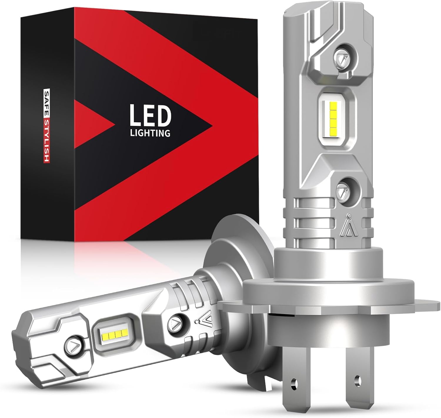 LASFIT BEAM H-7 Bulb, 6000K White Bright H-7 Light Bulb, 1:1 Mini Size, No Adapter Required, Non-polarity, Fanless Noiseless, Plug and Play, Halogen Replacemet for H7 Fog Bulb, Pack of 2