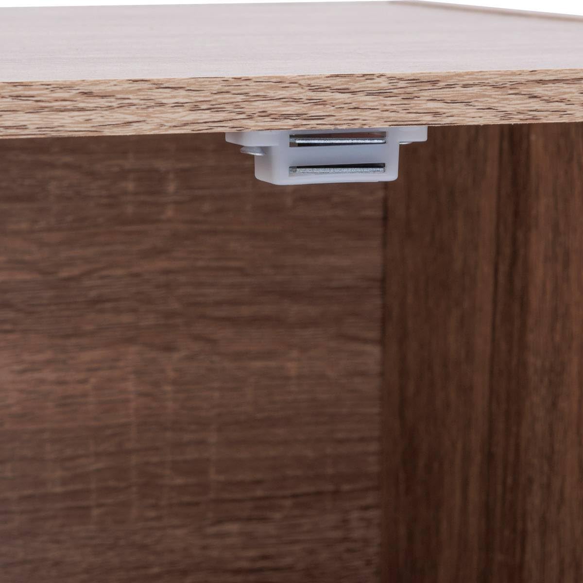 5Five - Scaffale contenitore con ante miste beige - 4 scomparti - 67,5x32x67,5 cm - Organizzazione della casa, soggiorno, camera da letto, accessorio per ufficio