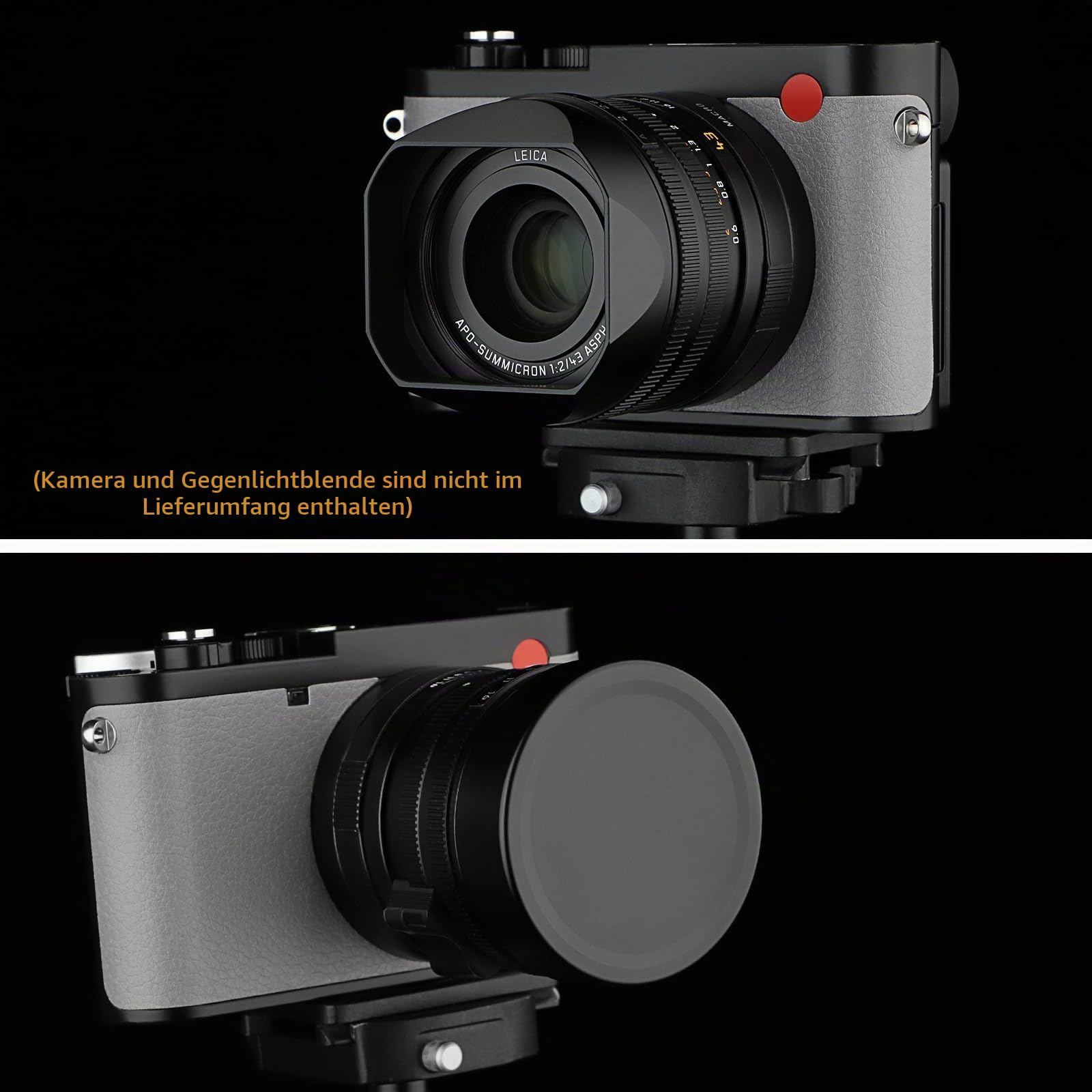 Haoge Objektivdeckel aus Metall für Leica Q3-43 Q3 Q2 Q Type-116 Type116 Digitalkamera Zubehör Objektivdeckel Schwarz Cap-LQ3-B