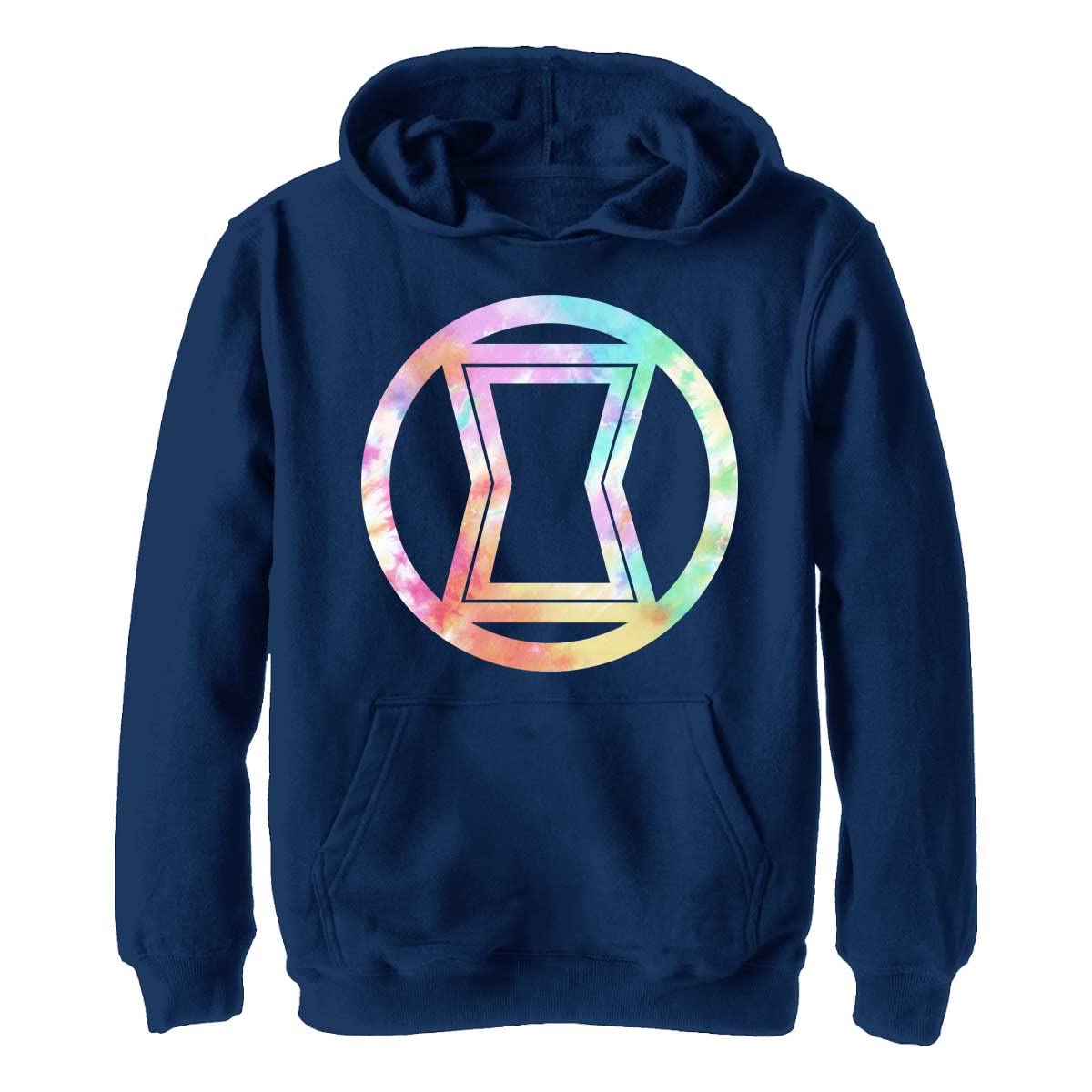 Sweat-shirt à capuche Marvel enfant motif tie-dye bleu marine chiné - 5