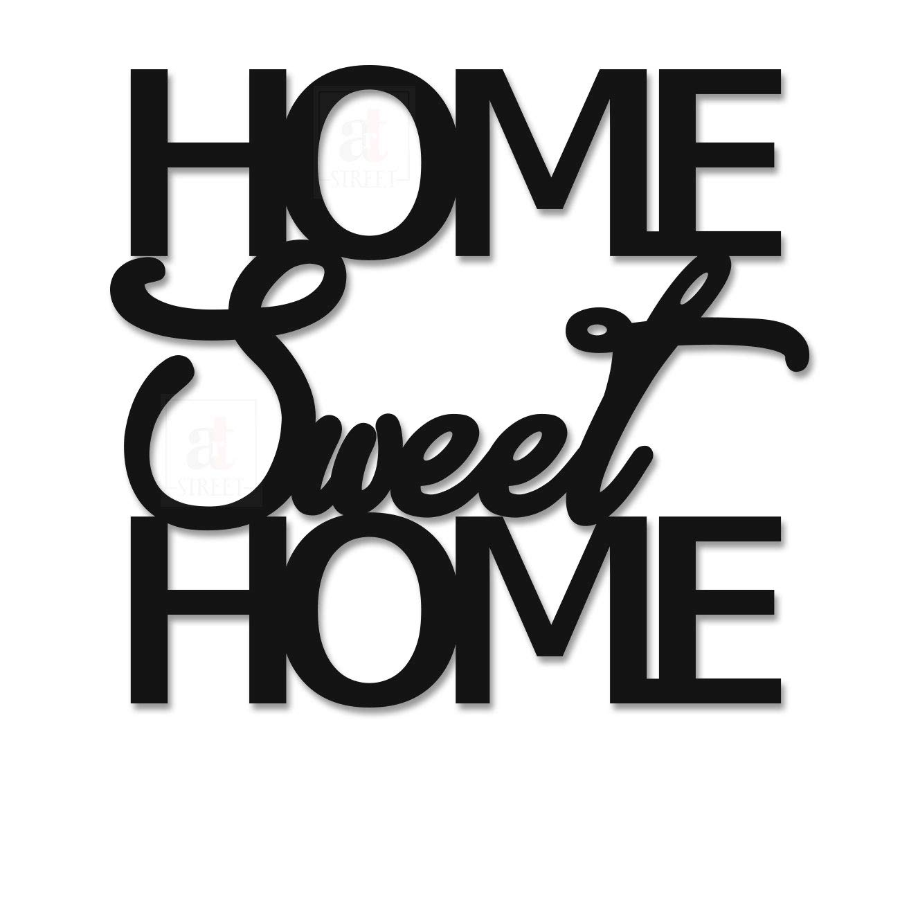 Art StreetHome Sweet Home MDF Plaque Painted Cutout Ready to Hang Home Décor, Wall Décor, Wall Art