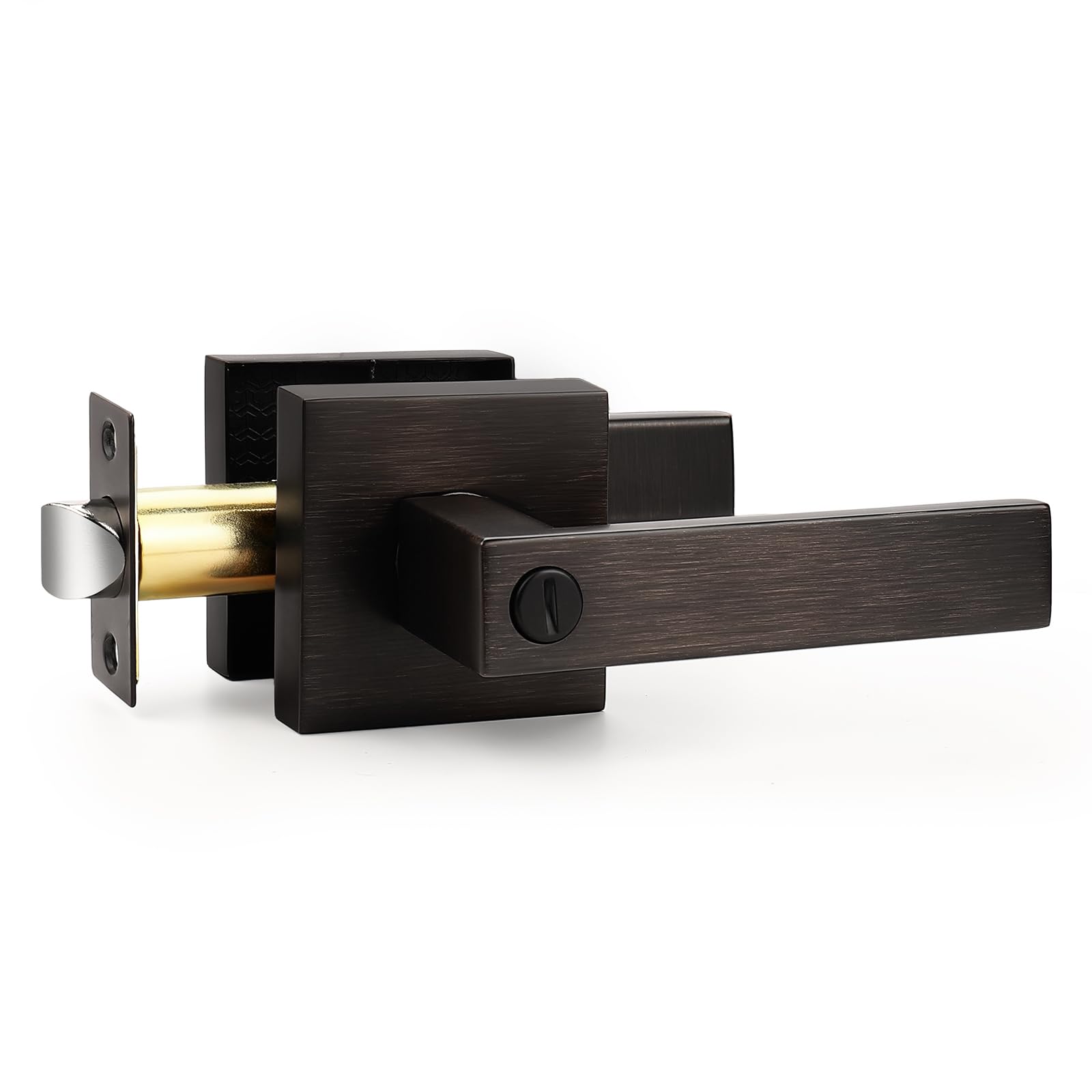 Probrico Brushed Nickel Door Handles with Lock - 3 Pack -3