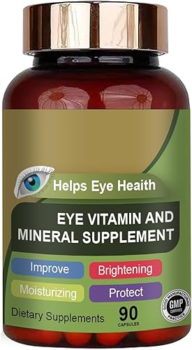 Suplemento de vitaminas y minerales para los ojos, contiene luteína, zeaxantina, zinc, alivio de la fatiga ocular, ojos secos y cuidado de la
