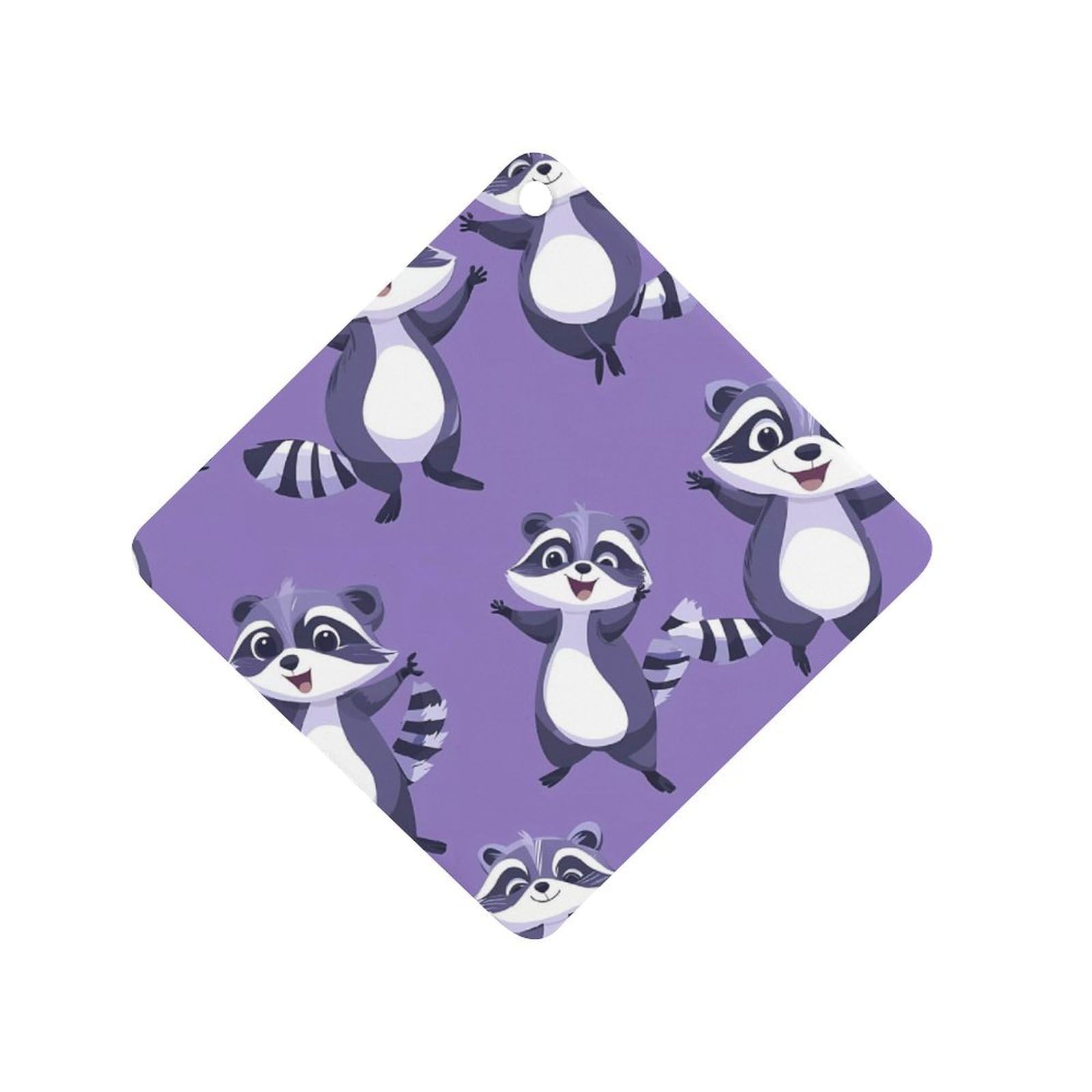 Raccoon Car Air Freshener Hanging Aromatherapy Tablets for Car Accessories Rhombus