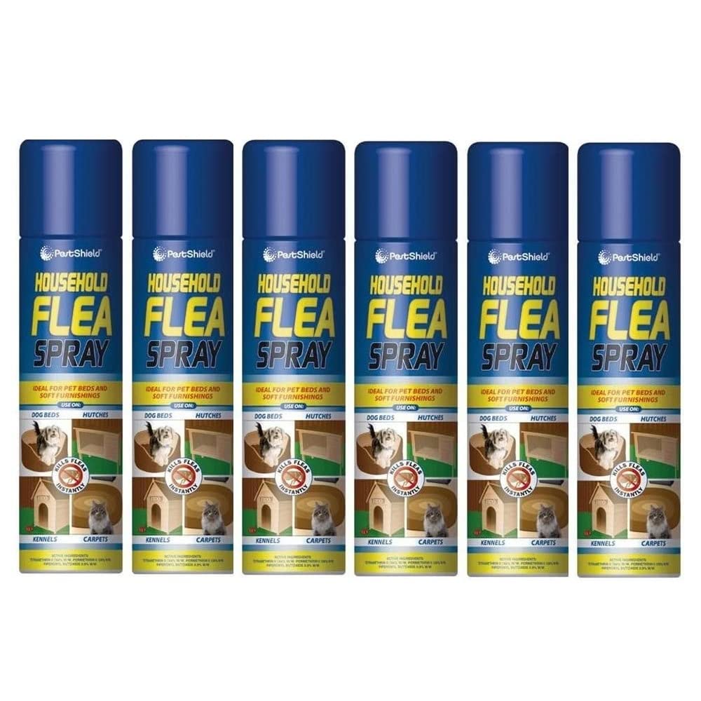 Pestshield 6x Flea Spray Flea & Larvae killer Dog Pets Bed Carpet Home 200ml