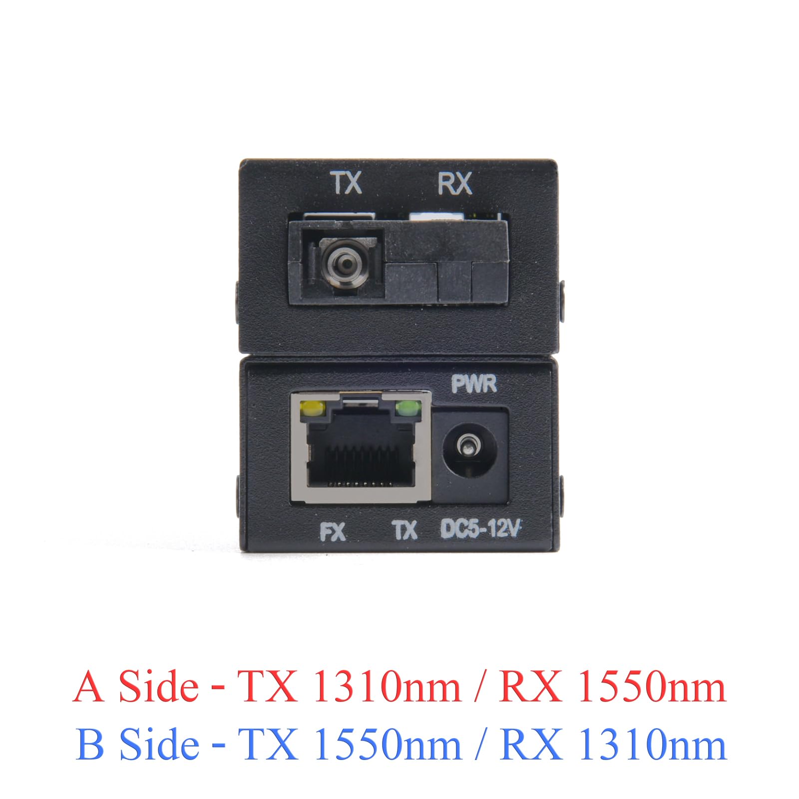 1 para mini Gigabit Fiber Optical Media Converter - 100/1000 Mbps Optic Transceiver SC to RJ45 Ethernet Switch, zasięg 20 km z zasilaczem