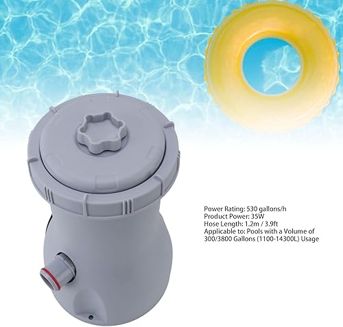 Miniatura 5 de Bomba de filtro de cartucho transparente de 530 GPH para piscinas de tierra, filtración de circulación eficiente, silenciosa con material ABS,