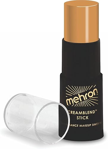 Mehron Maquillaje CreamBlend en barra | Pintura facial, pintura corporal y maquillaje en crema de base, 0.75 oz (21 g) (Medio oscuro 0)