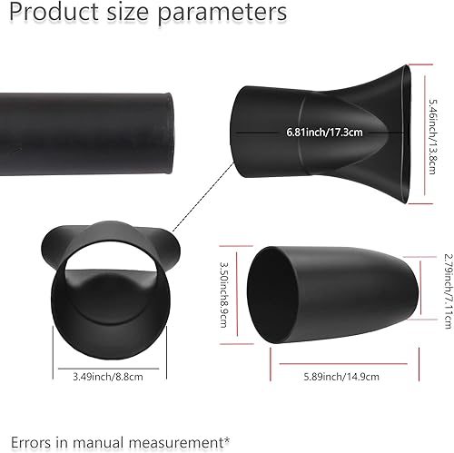 Miniatura 2 de Soplador de hojas negras con boquilla plana y punta de boquilla para soplador de hojas Milwaukee 2724-20 2724-21, secado rápido sin contacto,