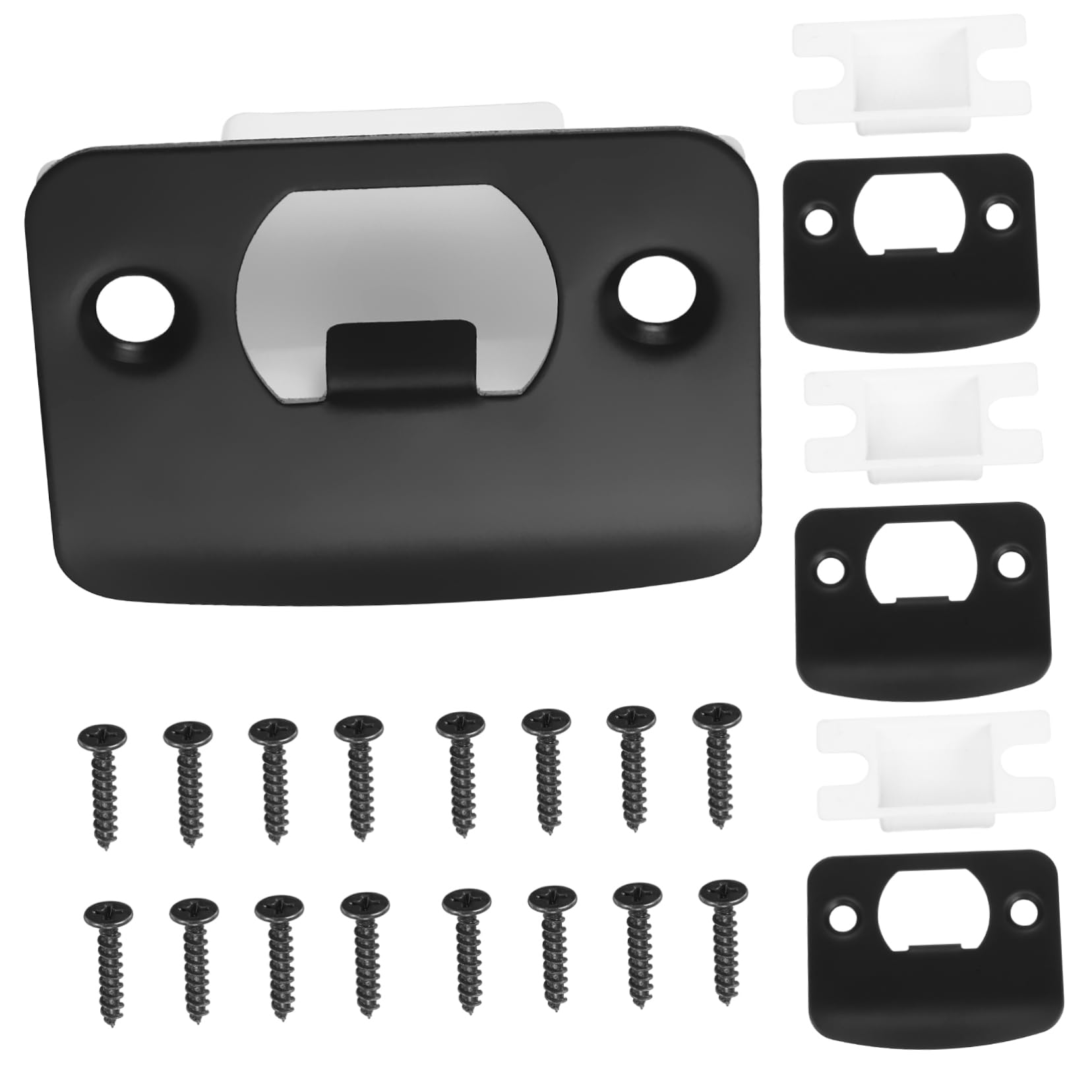 UKCOCO 16pièces Plaque De Gâche Pour Verrouillage De Porte Kit Installation De Pêne Et Renforcement De Porte Couverture De Trou De Serrure Compatible Pour Maison Et Bureau