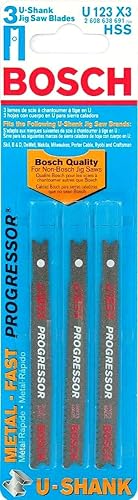 Bosch U123X3 - Hoja de sierra de calar con vástago universal Progressor HSS de 3 58 pulgadas, paquete de 3