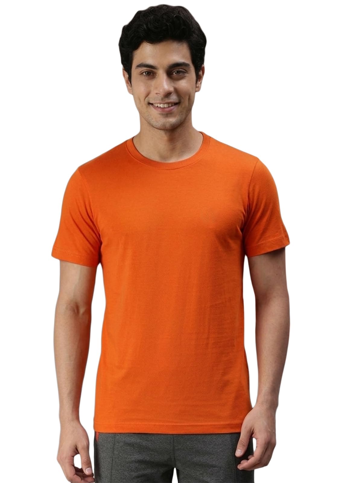 lux cozi Men's Cotton Solid Round Neck Regular Fit Half Sleeve T-Shirt | Tshirt for Men | Plain-Regular Fit-picture-36