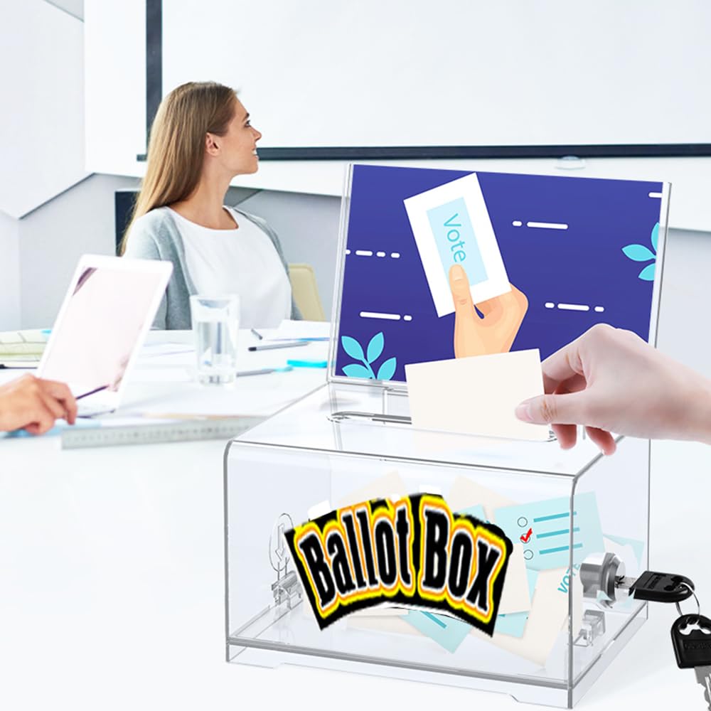 Spendenbox Losbox Boîte de rangement verrouillable Transparent-1