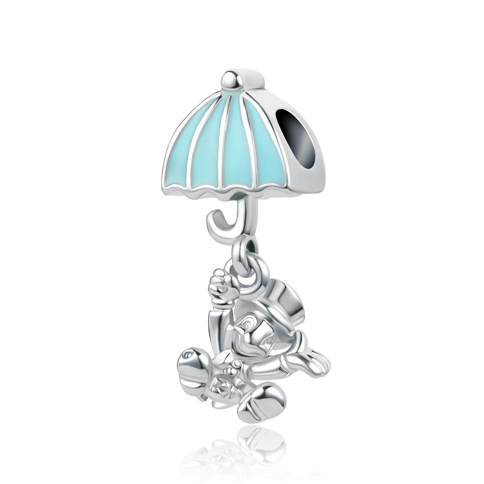 Jiminy Cricket Dangle Charm Bule Enamel Bead fit European Bracelet Necklace