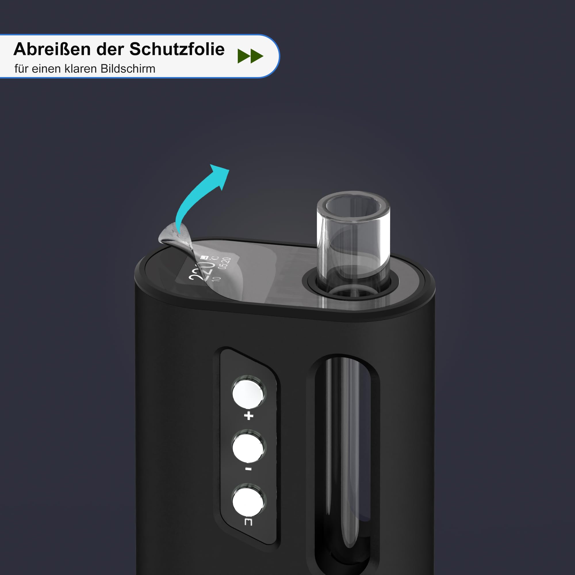 Vaporizer Cannabis | CanVera Kräuter Verdampfer | Konvektion Technologie | Temperatur 50-220℃ | Einstellbare Sessionzeit 5-13 Min. | Glasmundstück Vapo-rizer | Keramik Kammer | USB-C
