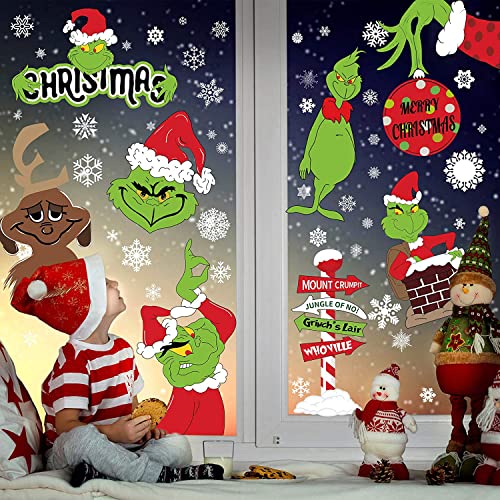 Christmas Window Clings Christmas Window Clings 8Sheet Christmas Decorations Christmas Window Sticker Christmas Window Decals Christmas Window Stickers Home School Office Christmas Party Supplies #TOP6