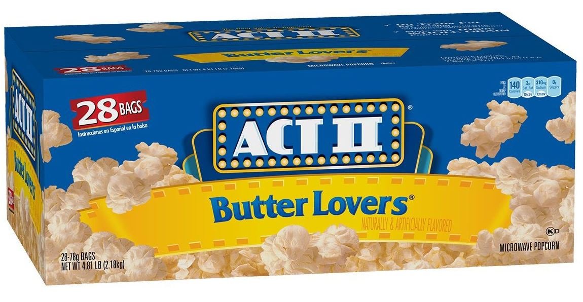 ACT II Popcorn Butter Lovers, 2.75 oz Microwavable (Pack of 56)