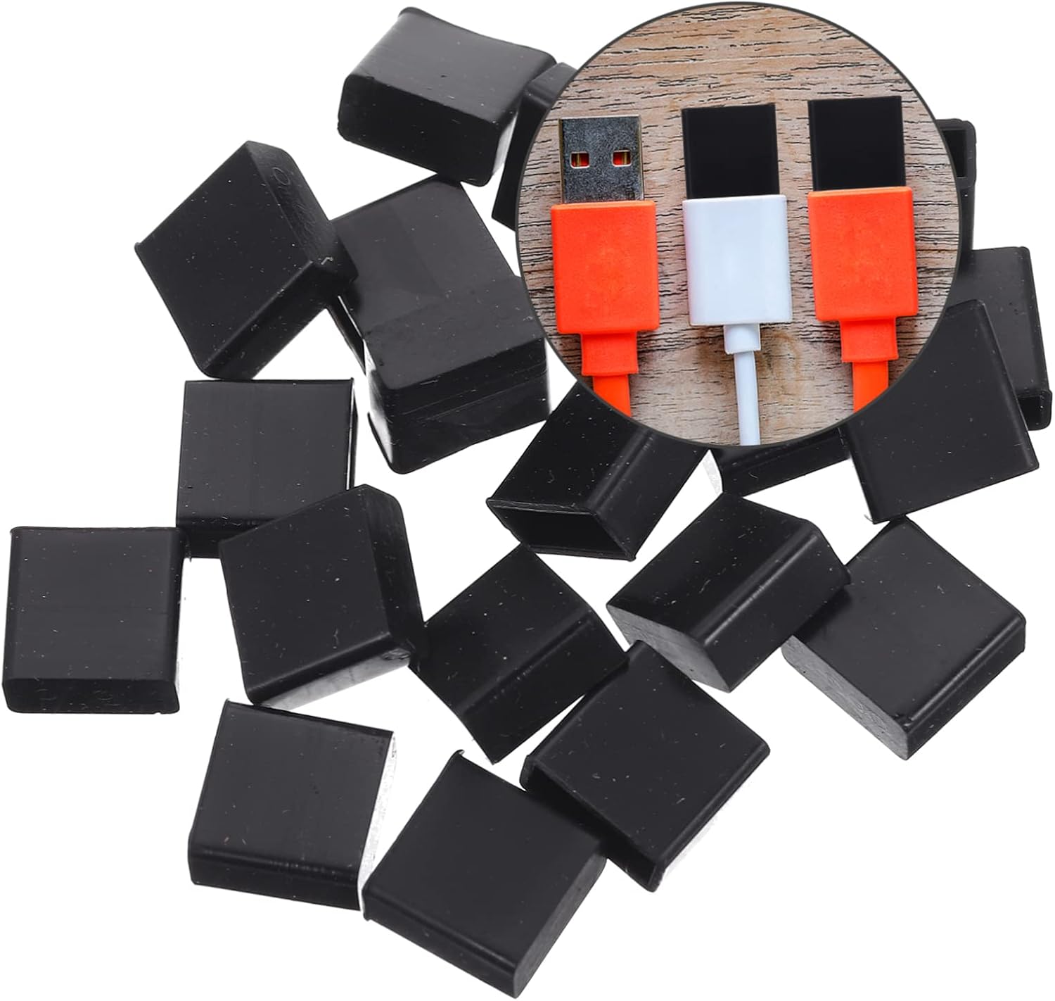 100pcs USB Dust Cover Caps Protective Sleeves for USB Ports Convenient for Home Office and School Use