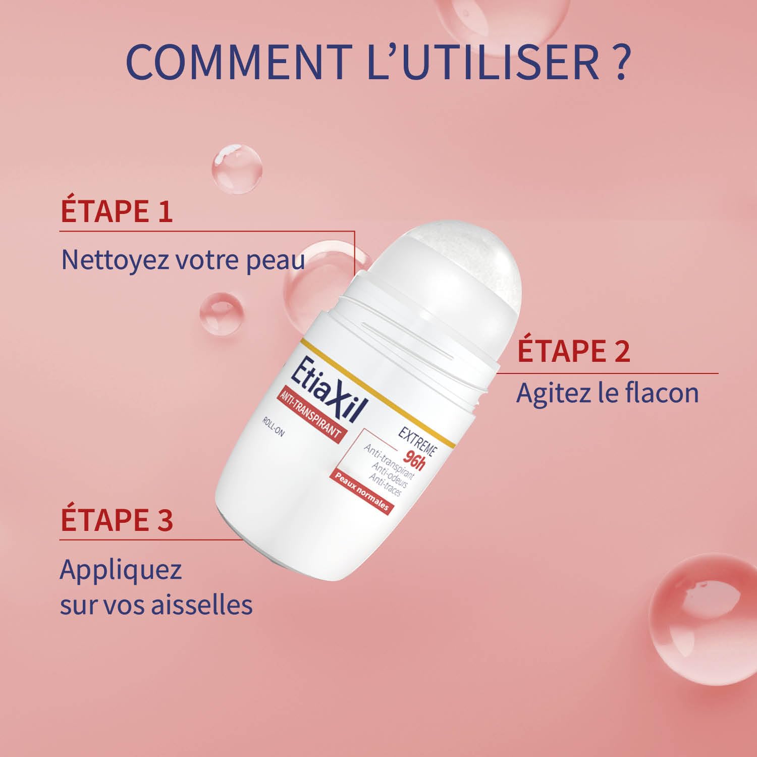 ETIAXIL Dezodorant antyperspiracyjny Roll on 50 ml 96 godzin Ekstremalne