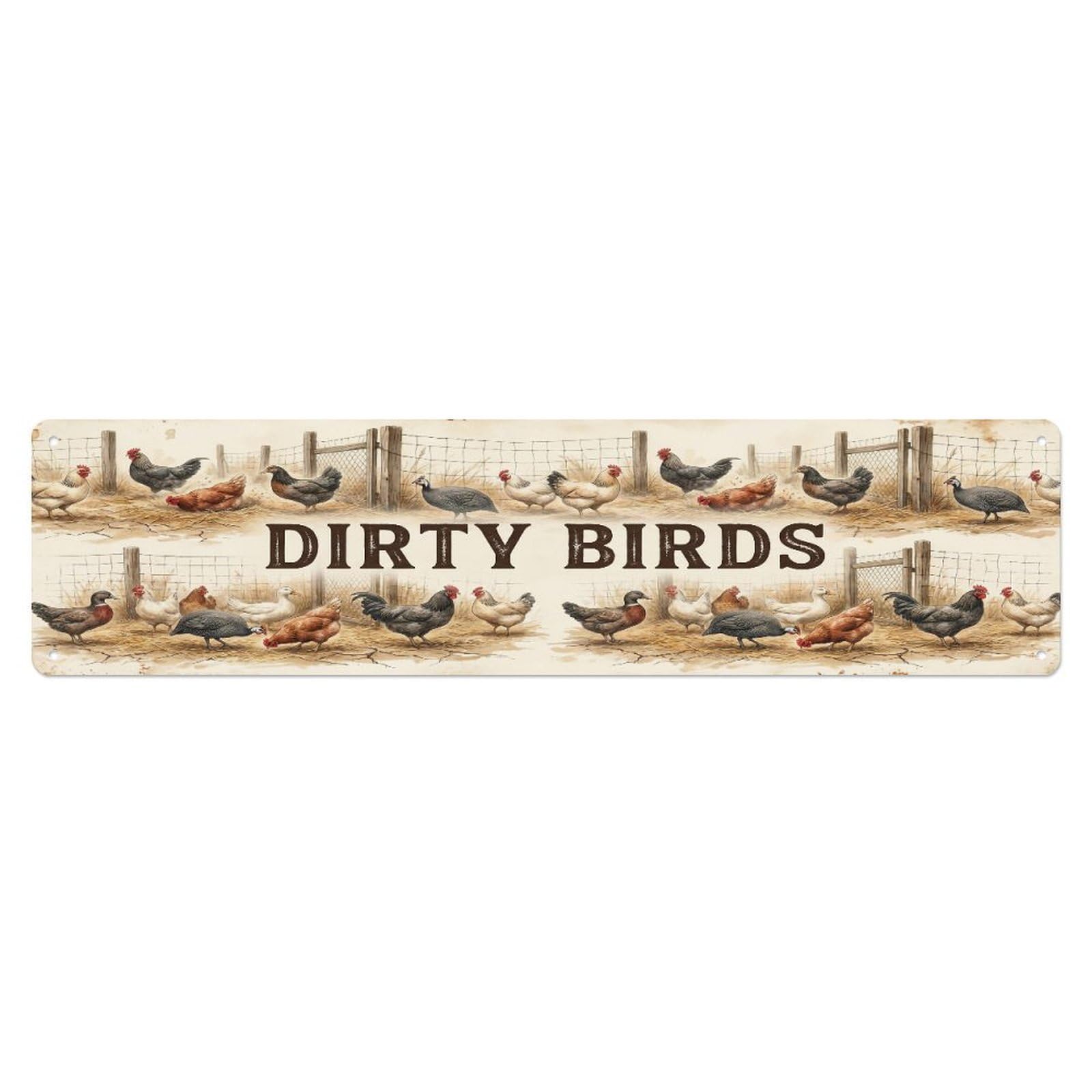 Xanthor Style Metal Tin Sign Vintage Yard Mud Bird Farmhouse Funny Bird Backyard Farm